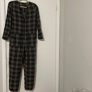 Zara Plaid Jumpsuit with drawstrings in S
